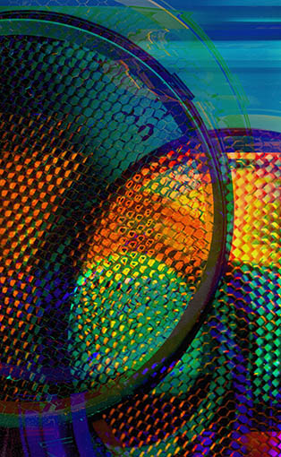 Fotogramm RGB Licht-Zeichnung WABEN 01/2008 65 x 40 cm Auflage 3 Exemplare